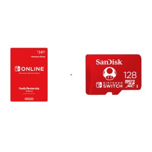 Nintendo Switch Online 12 Month & 128GB SanDisk microSD Memory Card