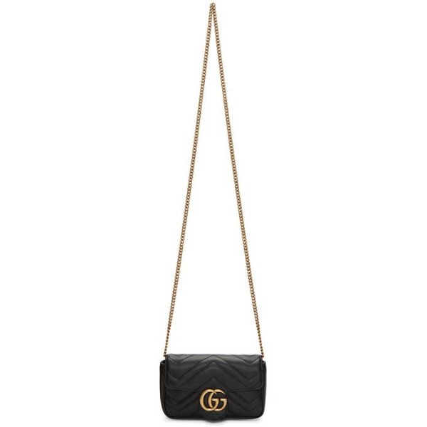 Black Super Mini GG Marmont Bag