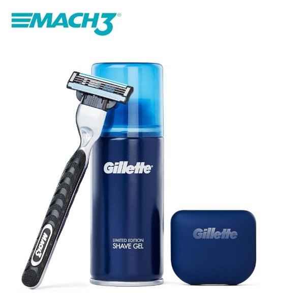 Mach3 Razor, Blade, Travel Case and Shaving Gel 75ml