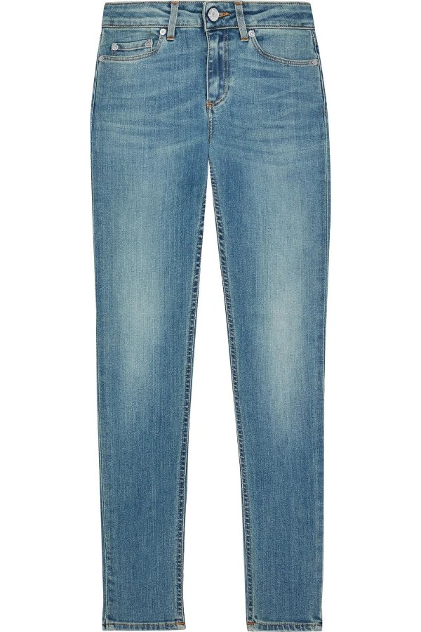Skin 5 cropped faded mid-rise skinny jeans