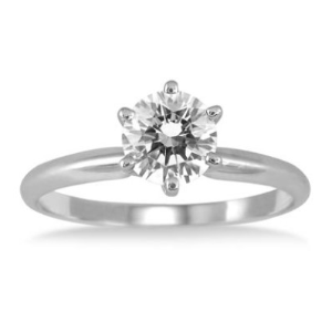 3/4 CARAT DIAMOND SOLITAIRE RING IN 14K WHITE GOLD @ Szul.com