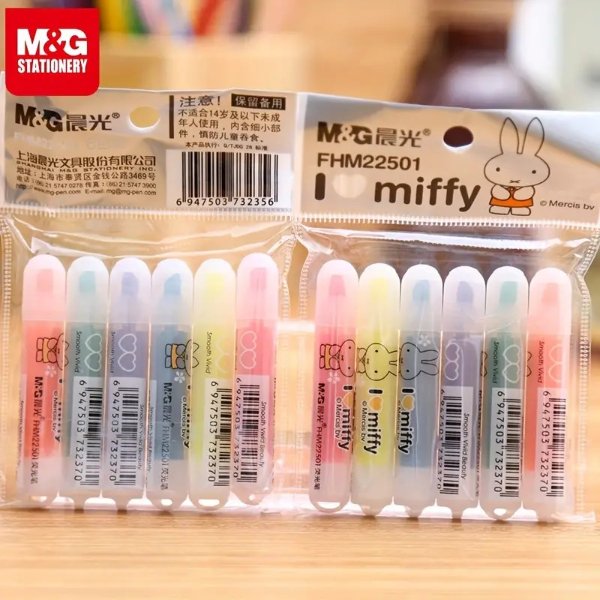 6 Color Mini Highlighter Set, Vibrant High Quality Creative Drawing Highlighter, School Office Writing Tools