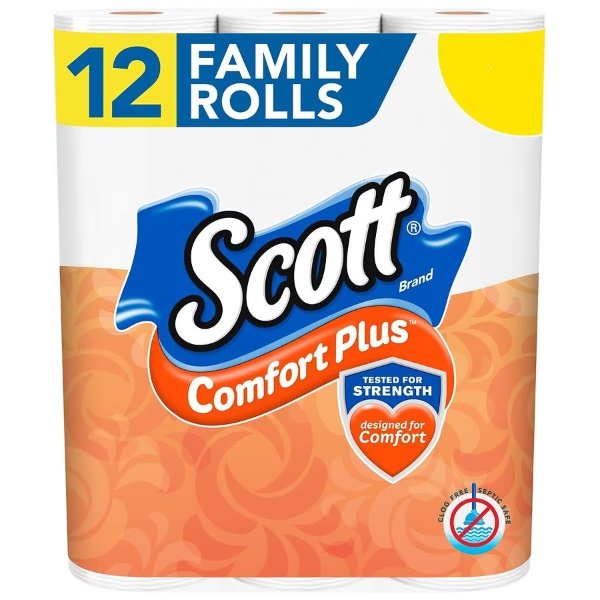 ScottComfortPlus Toilet Paper 1-Ply173.0ea x 12 pack