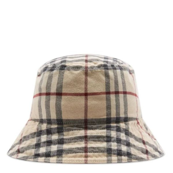 Stone Check Cotton Twill Woven Bucket Hat