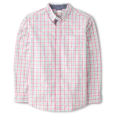 GymboreeMens Dad And Me Long Sleeve Plaid Poplin Woven Button Down Shirt - Time for Tea | Gymboree - ALLUREPINK