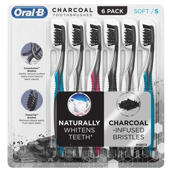 Charcoal Toothbrush, 6-pack