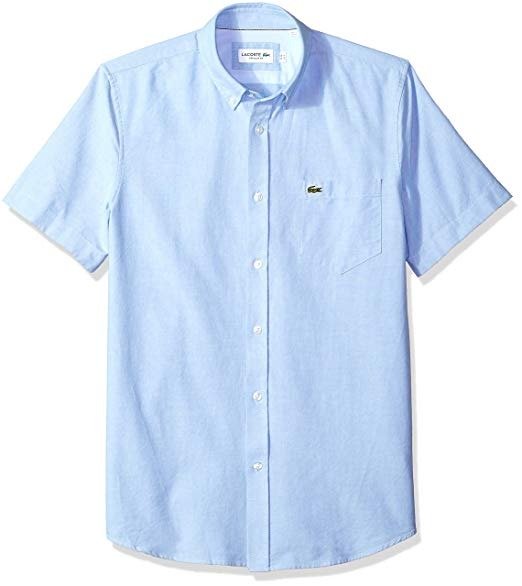 Men's Short Sleeve Oxford Button Down Collar Regular Fit Woven Shirt