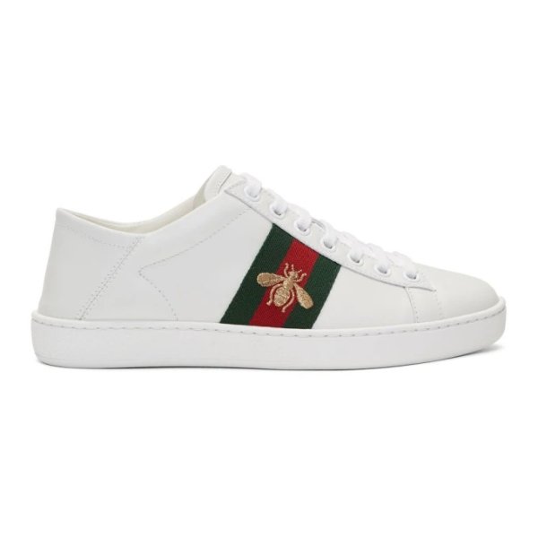 - White Leather Ace Sneakers