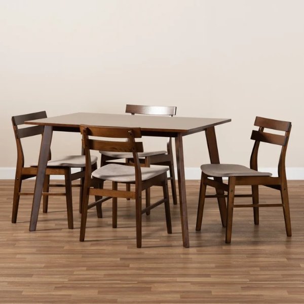 Hartz 5 - Piece Rubberwood Solid Wood Dining Set