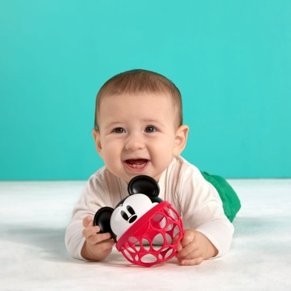 Disney Baby Mickey Mouse Rattle Along Buddy BPA-fee Easy-Grasp Toy, Ages Newborn+