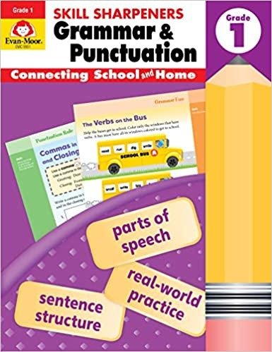 Evan-Moor Skill Sharpeners Grammar and Punctuation Grade 1, Full-Color Activity Book - Supplemental Homeschool Workbook