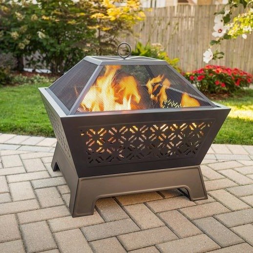 Calipso 26&#34; Square Wood Burning Fire Pit - Pleasant Hearth