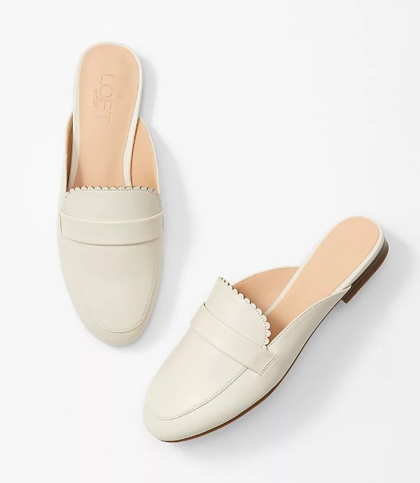 Scalloped Loafer Mules