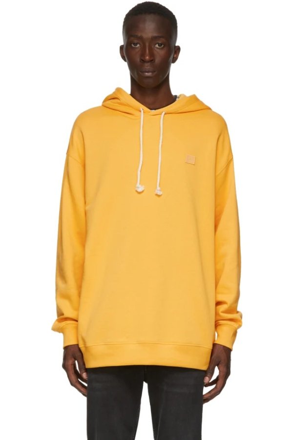 Yellow Oversized Patch Hoodie