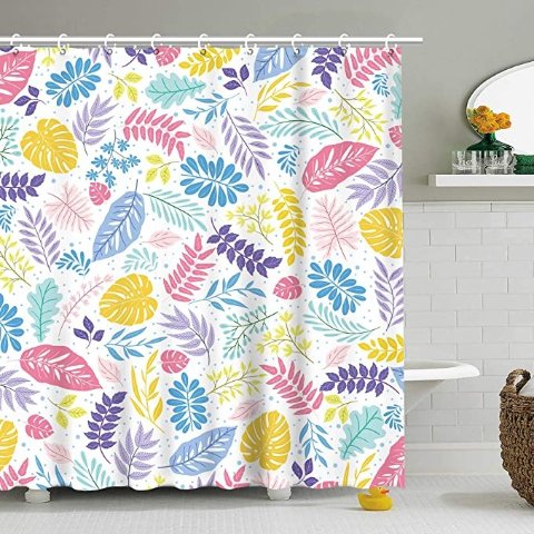 Stacy Fay Shower Curtain With 12 Hooks, Girly Girl Shower Curtains