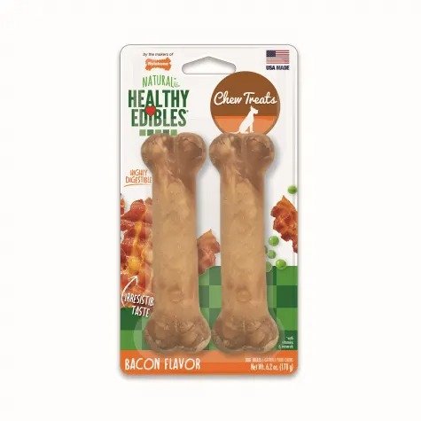 Healthy Edibles Bacon Flavored Dog Bone Chews, Small, Pack of 2 | Petco
