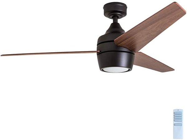 Eamon Modern Ceiling Fan with Remote Control, 52”, Bronze