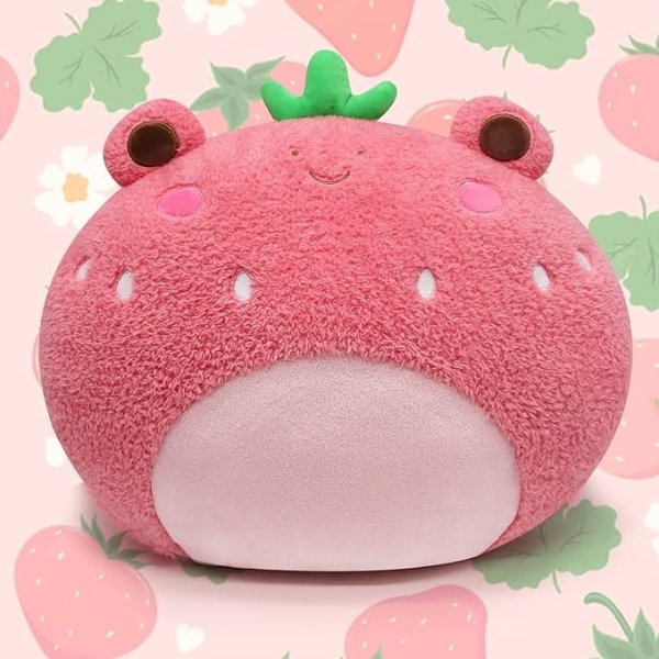 草莓蛙抱枕