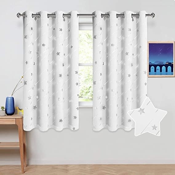 DWCN Bedroom Children's Room Starry Sky Blackout Curtains