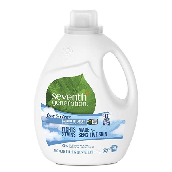 Laundry Detergent, Free & Clear, 100 oz
