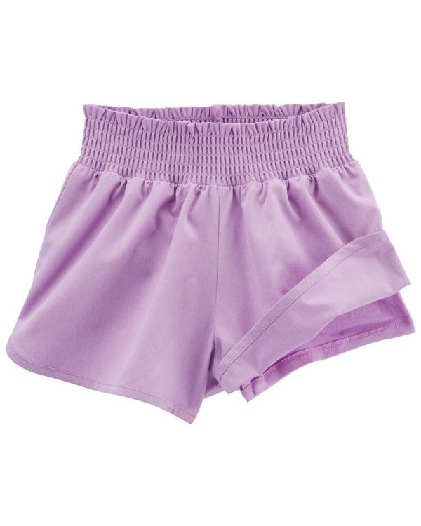 Kid Smocked 2-In-1 Active Shorts