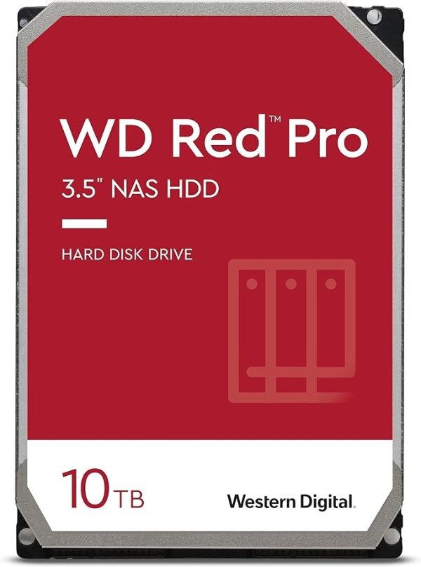 10TB WD Red Pro NAS 内置硬盘 HDD - 7200 RPM,SATA 6 Gb/s,CMR,256 MB 缓存,3.5 英寸 - WD102KFBX