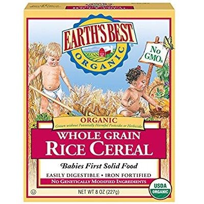 Earth's Best Organic Infant Cereal, Whole Grain Rice, 8 oz. Box (Pack of 12) @ Amazon.com