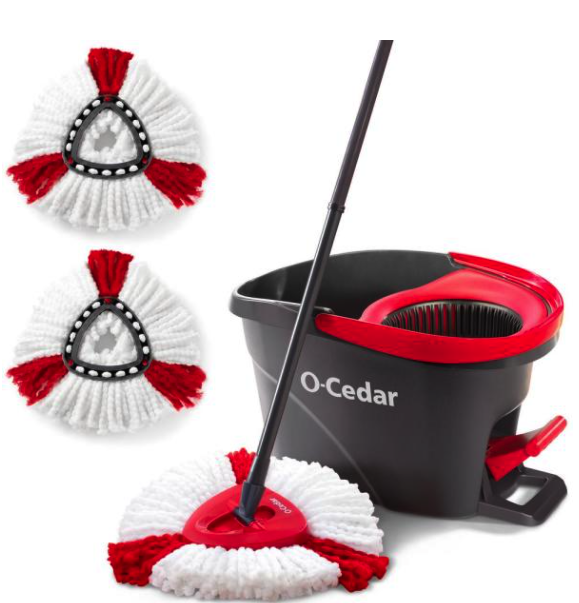 EasyWring Microfiber Spin Mop and Bucket Floor Cleaning System with 2 Extra Power Refills