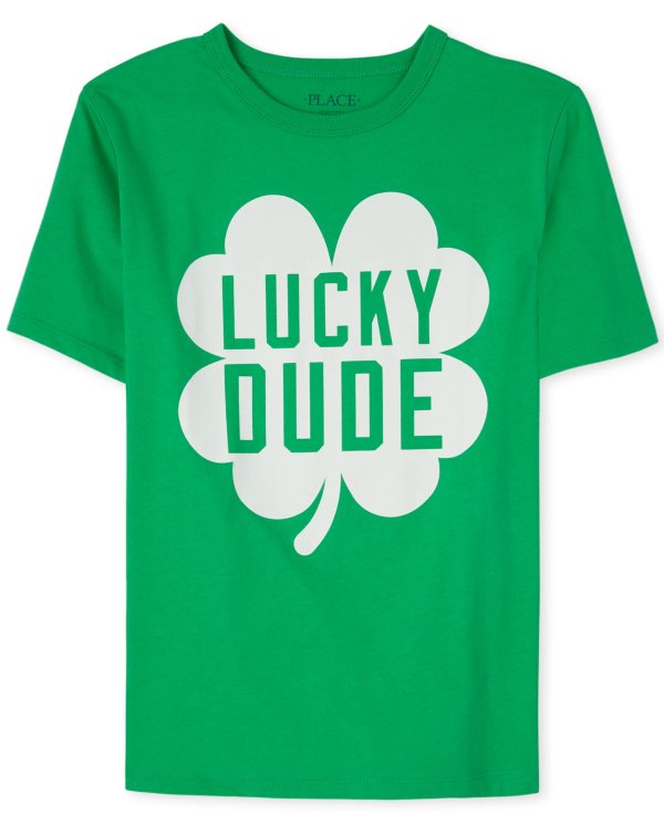 Boys St. Patrick's Day Short Sleeve 'Lucky Dude' Graphic Tee