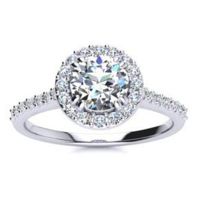 1 Carat Halo Engagement Ring in 14k Gold @ SuperJeweler
