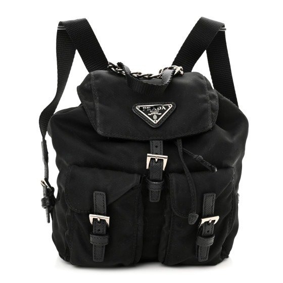 Nylon Vela Mini Crossbody Backpack Black | FASHIONPHILE