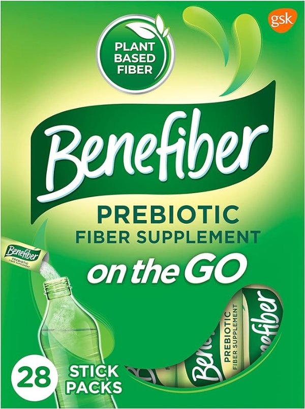On the Go Prebiotic Fiber Supplement Powder for Digestive Health, Daily Fiber Powder, Unflavored Powder Stick Packs - 28 Sticks (3.92 Ounces)