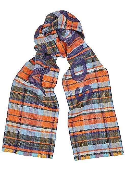 Victoria checked wool scarf