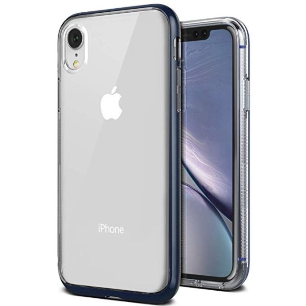 iPhone XR Case, VRS Design [Blue] Transparent Dual Layer Heavy Duty Protection [Crystal Bumper] Anti-Yellowing TPU Body PC Bumper Compatible with Apple iPhone XR (2018)
