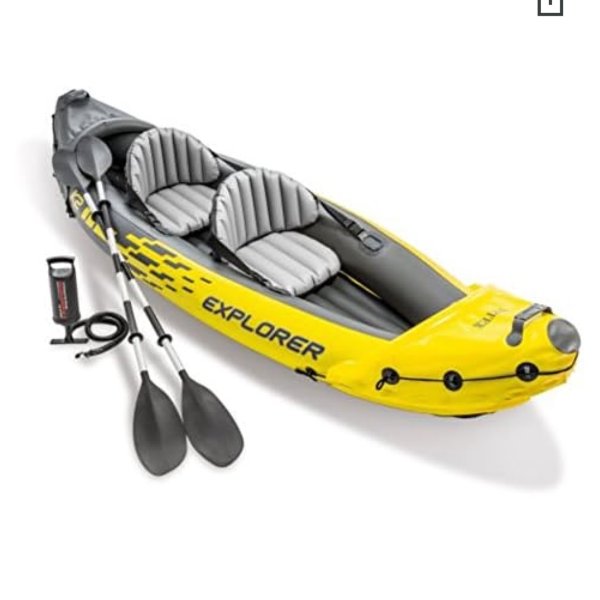 Explorer K2 2-Person Inflatable Kayak Set with Aluminum Oars