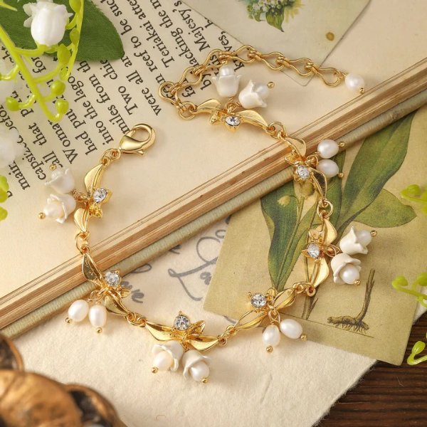 Golden Lily of The Valley Bracelet