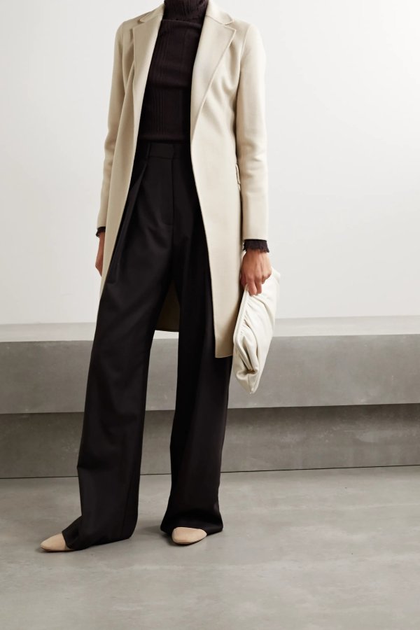 New Divide belted wool and cashmere-blend coat