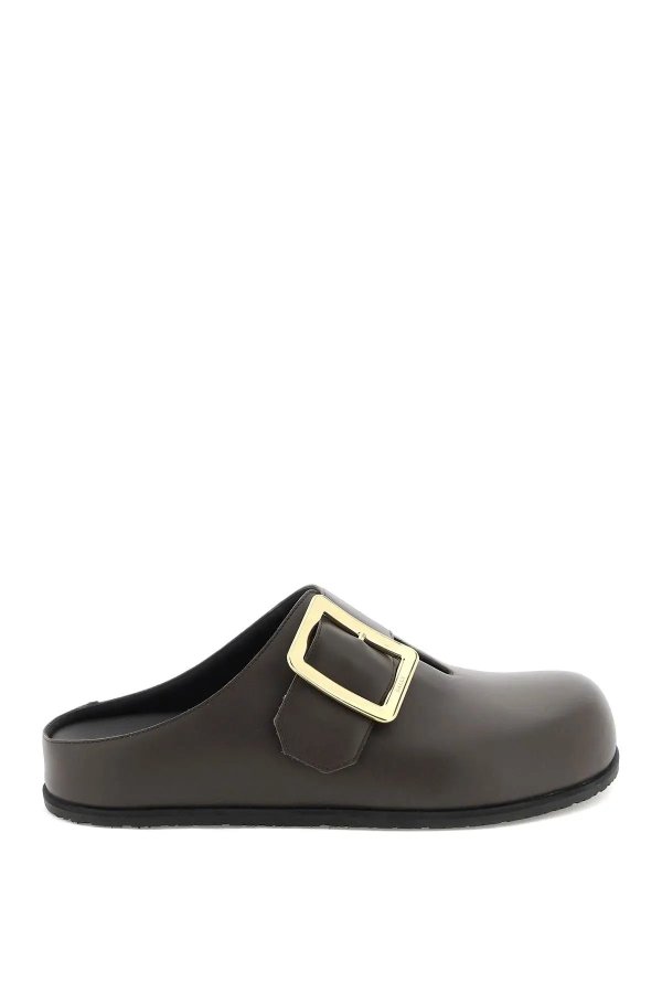 Leather clogs with buckle Bally