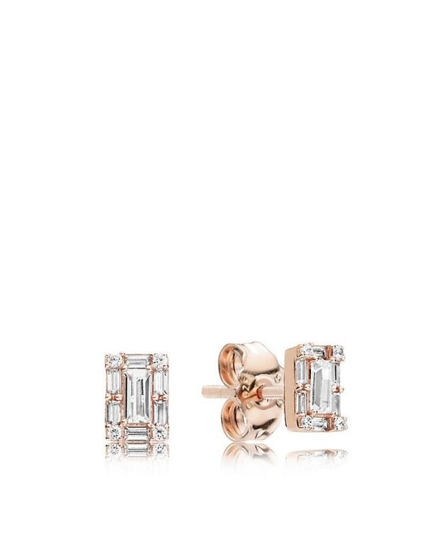 Rose Gold Tone-Plated Sterling Silver & Cubic Zirconia Luminous Ice Stud Earrings