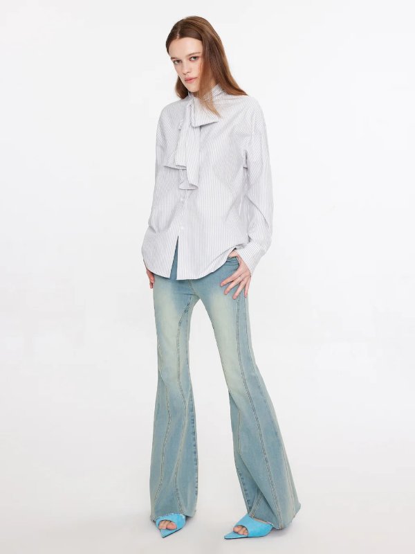 Panelled Skinny Flared Jeans