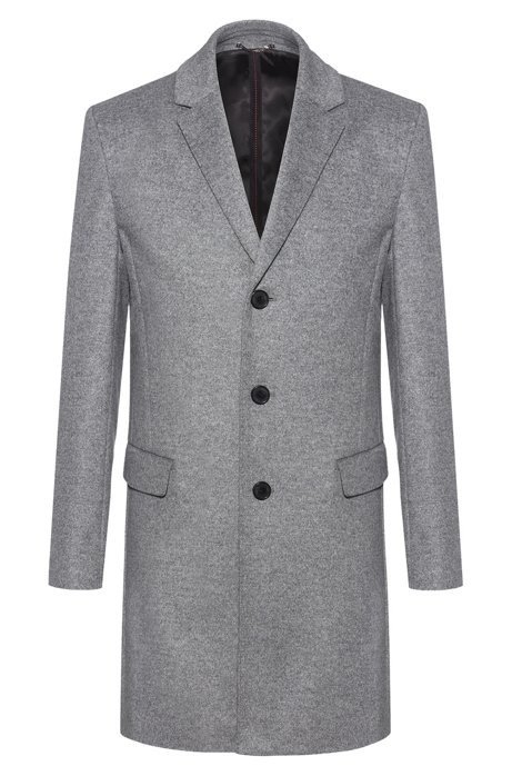 Slim-fit coat in a virgin-wool blend