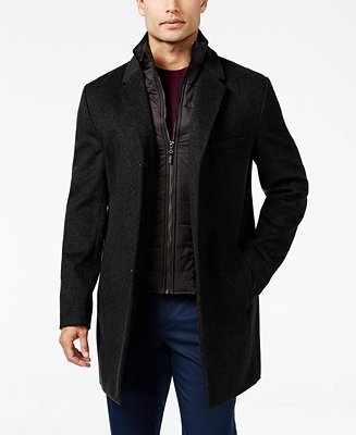 Michael Kors Men's Water-Resistant Overcoat with Zip-Out Liner