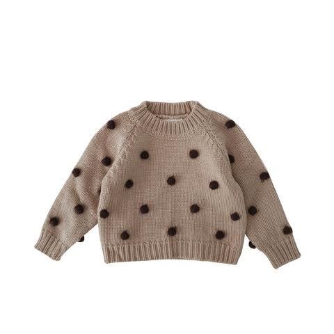 Khaki Pompom and Pastells Sweater