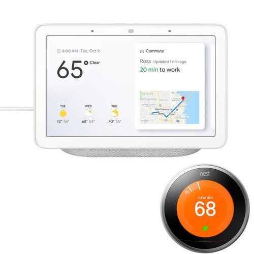 Learning Thermostat 3代智能温控器 不锈钢+ Google Home Hub