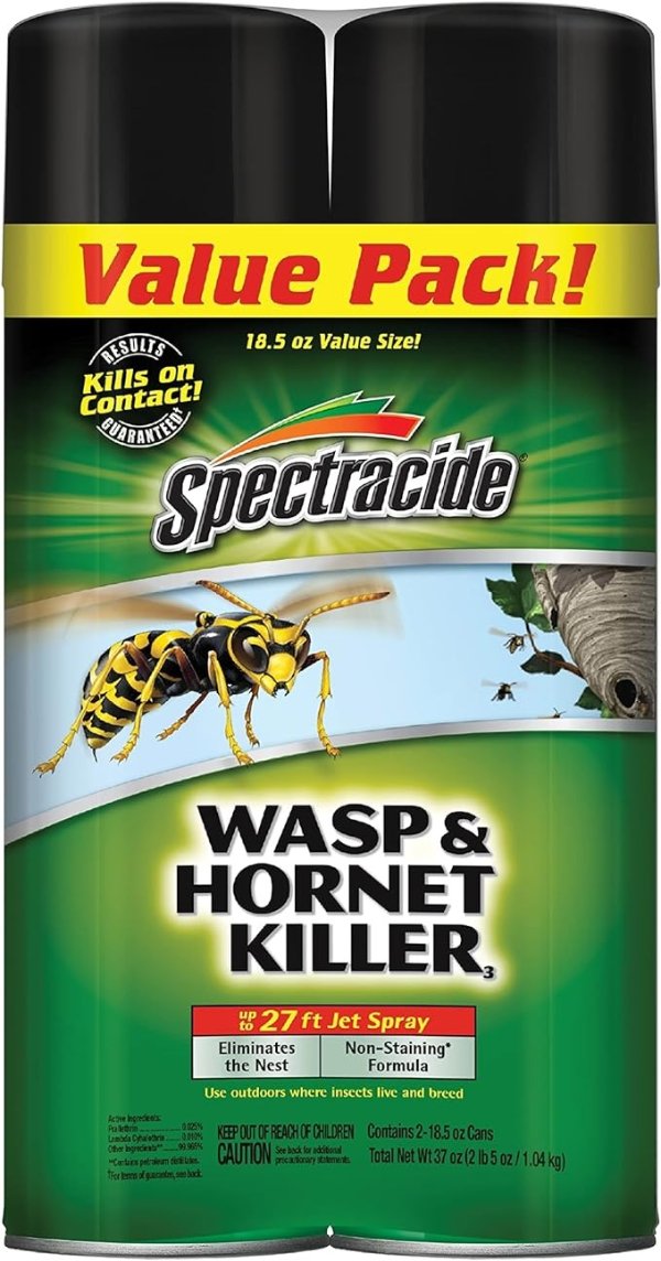 Insects, Wasp & Hornet Killer, 18.5 Ounces, Twin Pack