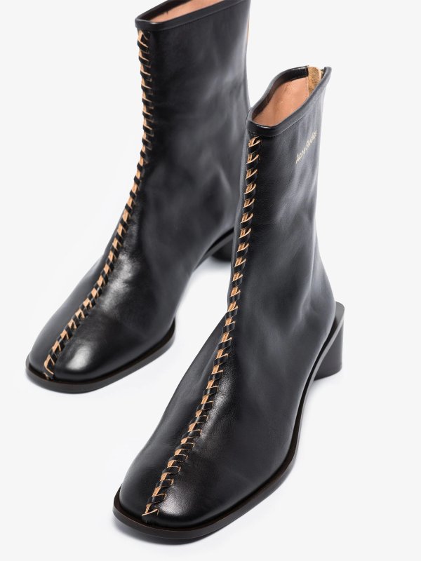 Black Bertine 50 whipstitch leather boots | Browns