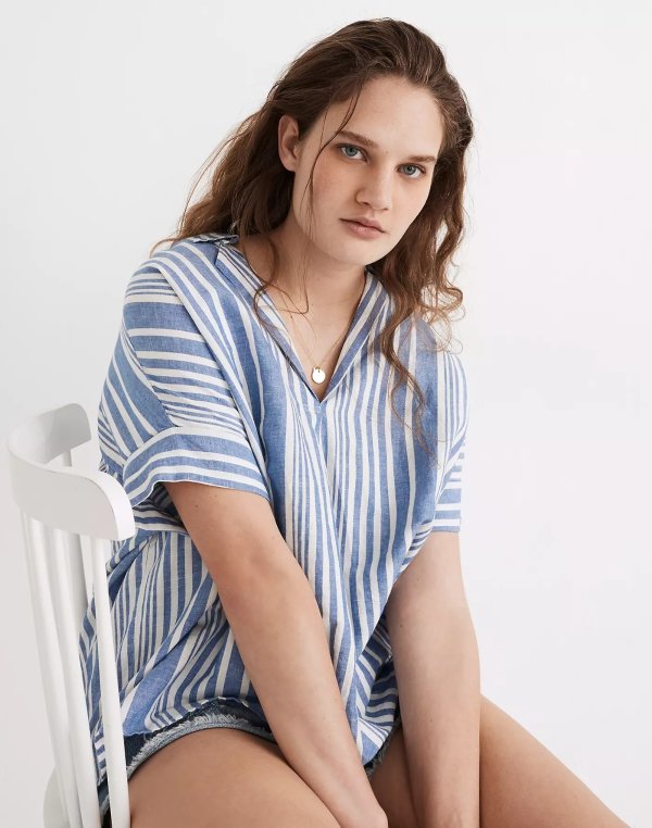 Courier Button-Back Shirt in Hinsdale Stripe