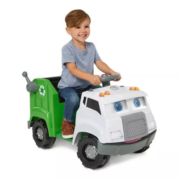 Kid Trax Interactive Recycling Truck Powered Ride-On - White/Green
