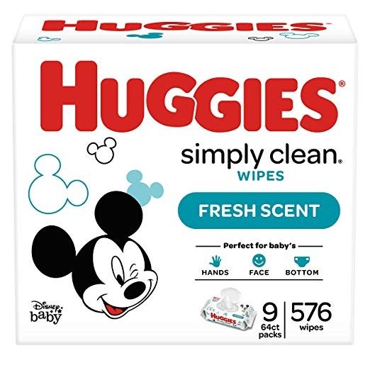 Simply Clean Fresh Scented Baby Wipes Soft Pack, 576 Count
