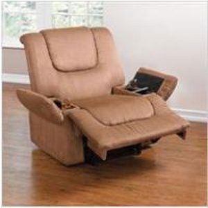 Brylane Home Plush Extra Wide Recline with Storage Arms